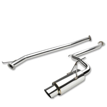 Catback Exhaust System 4" Round Slant Muffler Tip w/Silencer For 03-07 Honda Accord 2DR Coupe CM7/CM8 2.4 DOHC