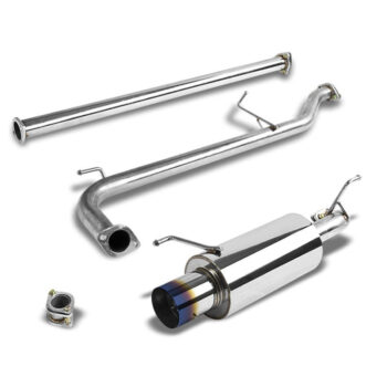 Catback Exhaust System 4" Round Burnt Tip For 98-02 Honda Accord 2.3L L4 (CG 6th Gen)