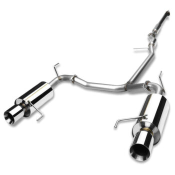 Catback Exhaust System 4" Dual Round Roll Tip For 98-02 Honda Accord 3.0L V6 (CG 6th Gen)