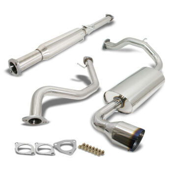 Catback Exhaust System 4.5" Burnt Muffler Tip For 88-91 Honda Civic ED6/ED7 3-Door Hatchback