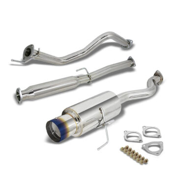 Catback Exhaust System 4.5" Burnt Muffler Tip For 92-95 Honda Civic 3-Door Hatchback EH2/ EH3/ EG3