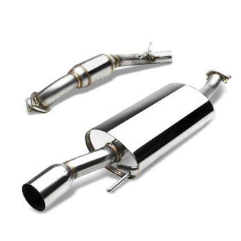Catback Exhaust System 3.5" Rounded Muffler Tip For 93-99 Volkswagen Golf MK3 (2.0L 2.8L)