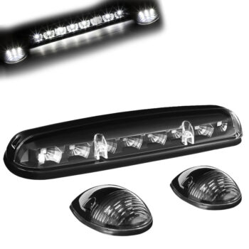 Black House/Clear Len/White LED Roof Light Cab Lamp For 02-06 Silverado/Sierra