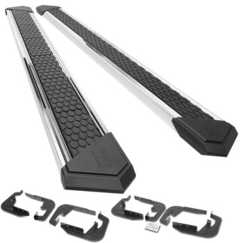 (J2 Honeycomb Pad Metal) Running Board Nerf Bar For 19+ Chevrolet Silverado / GMC Sierra 1500 2500 3500 HD (T1XX) [Crew Cab]
