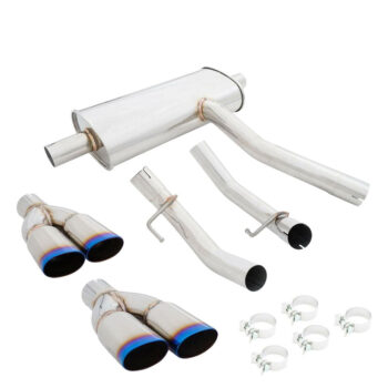 Megan Racing Bolt-On ABE Exhaust System Quad Burnt Oval Roll Tips For 14-18 MERCEDES-BENZ CLA250 FWD (C117)