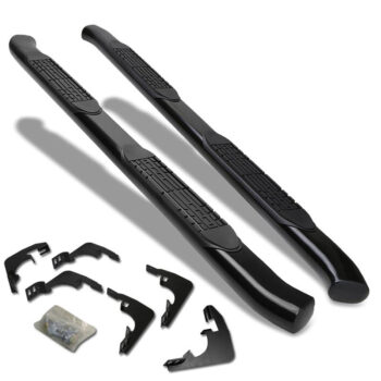(Curved End Oval Black) Running Board Nerf Bar For 15+ Chevrolet Colorado (RG)/15+ GMC Canyon (RG) [Crew Cab]