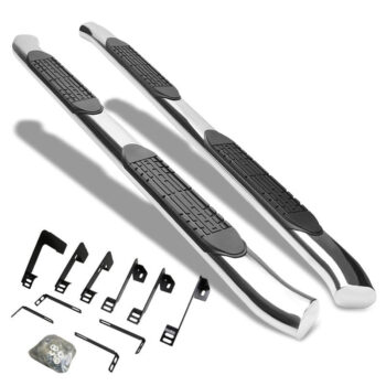 (Curved End Oval Metal) Running Board Nerf Bar For 07-18 Silverado Sierra 1500/07-19 2500 3500 HD [Extended Cab]