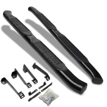 (Curved End Oval Black) Running Board Nerf Bar For Dodge 02-08 Ram 1500/03-09 Ram 2500 3500 [Extended Cab]