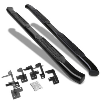 (Curved End Oval Black) Running Board Nerf Bar For 19+ Ram 1500 (DT 5th Gen) [Extended Cab]