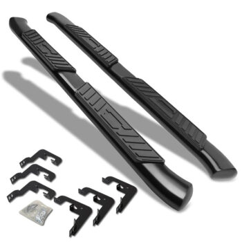 (Oval Tubular Black) Running Board Nerf Bar For 07-18 Silverado Sierra 1500/07-19 2500 3500 HD [Extended Cab]