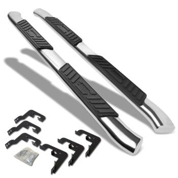 (Oval Tubular Metal) Running Board Nerf Bar For 07-18 Silverado Sierra 1500/07-19 2500 3500 HD [Extended Cab]