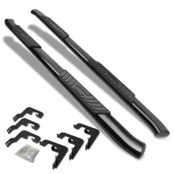(Oval Tubular Black) Running Board Nerf Bar For 07-18 Silverado Sierra 1500/07-19 2500 3500 HD [Crew Cab]