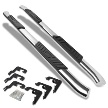 (Oval Tubular Metal) Running Board Nerf Bar For 07-18 Silverado Sierra 1500/07-19 2500 3500 HD [Crew Cab]