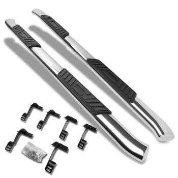 (Oval Tubular Metal) Running Board Nerf Bar For Ford 15+ F-150 / 17+ F-250 F-350 Super Duty [Crew Cab]