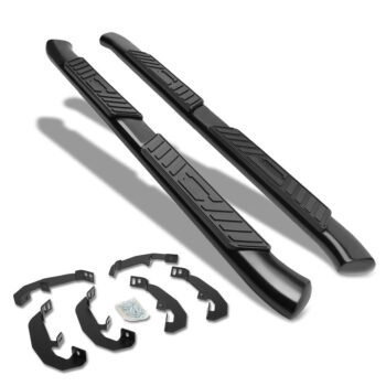 (Oval Tubular Black) Running Board Nerf Bar For 19+ Silverado Sierra 1500/20+ 2500 3500 HD T1XX [Extended Cab]
