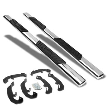 (Straight Oval Metal) Running Board Nerf Bar For 19+ Silverado Sierra 1500/20+ 2500 3500 HD T1XX [Extended Cab]