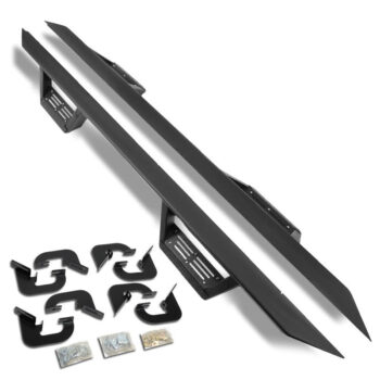 (Step-Down Black) Running Board Nerf Bar For 07-18 Silverado Sierra 1500/07-19 2500 3500 HD [Crew Cab]