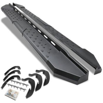 (Industrial Black) Running Board Nerf Bar For 07-18 Silverado Sierra 1500/07-19 2500 3500 HD [Crew Cab]