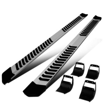 (Flat Board Stripe Pad Metal) Aluminum Running Board Nerf Bar For Ford 15+ F-150 / 17+ F-250 F-350 Super Duty [Crew Cab]