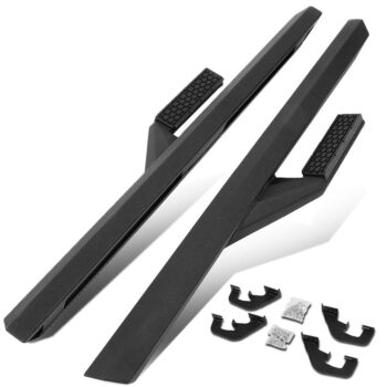 55" Black Branch-Out Step Running Board Nerf Bar For 07-19 Silverado Sierra [Standard Cab]