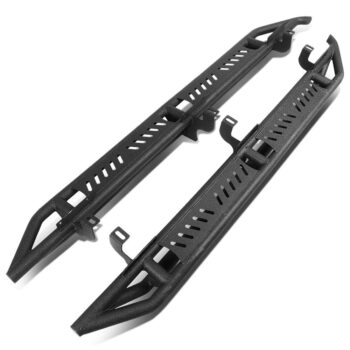 (76" Steel Girder Black) Running Board Nerf Bar For 18+ Jeep Wrangler 4DR Unlimited JL