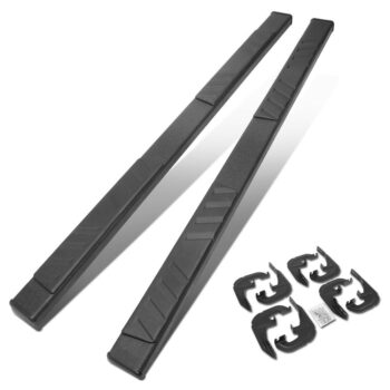 (Flat Board Slant Black) Running Board Nerf Bar For 19+ Chevrolet Silverado / GMC Sierra 1500 2500 3500 HD (T1XX) [Crew Cab]