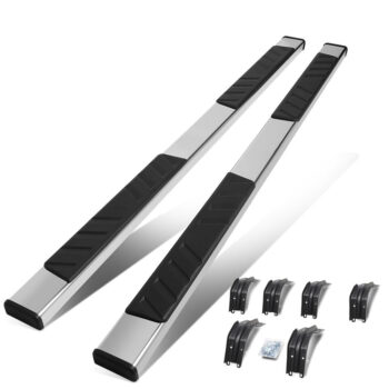 (Flat Board Slant Metal) Running Board Nerf Bar For 99-16 Ford F-250/350/450/550 Super Duty (PHN131) [Extended Cab]