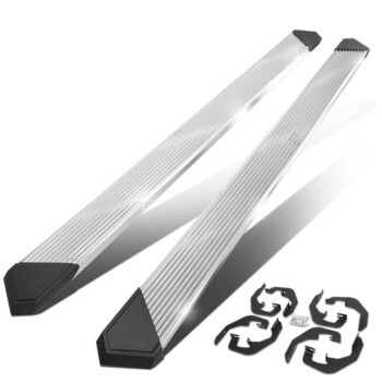 (Pleated Metal) Running Board Nerf Bar For 07-18 Silverado Sierra 1500/07-19 2500 3500 HD [Crew Cab]