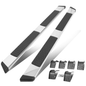 (80" Flat Honeycomb 2 Pad Metal) Running Board Nerf Bar For 09-18 Ram 1500/19+ Ram 1500 Classic [Extended Cab]