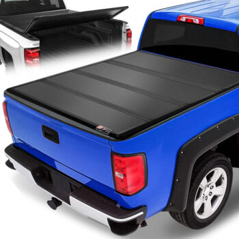 [Hard Quad 4-Fold] Black Truck Tonneau Cover For 04-14 F-150 P221 P415 5.5' Bed