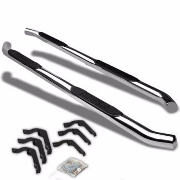 (Curved End Metal) Running Board Nerf Bar For 07-18 Silverado Sierra 1500/07-19 2500 3500 HD [Extended Cab]