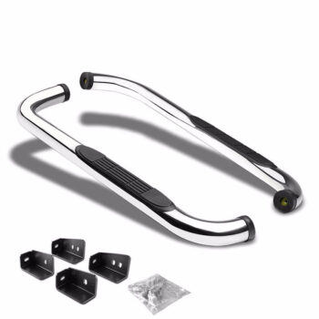 (90 Bend End Metal) Running Board Nerf Bar For 99-19 Silverado/Sierra [Standard Cab]