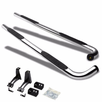 (90 Bend End Metal) Running Board Nerf Bar For 00-14 Chevrolet Tahoe/00-14 GMC Yukon/02-14 Cadillac Escalade (GMT800, GMT900)