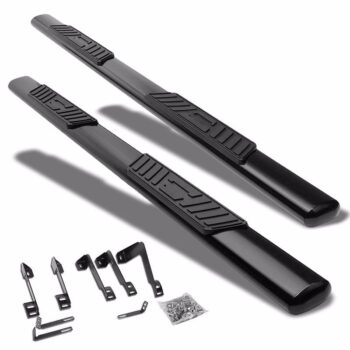 (Straight Oval Black) Running Board Nerf Bar For 07-18 Silverado Sierra 1500/07-19 2500 3500 HD [Extended Cab]