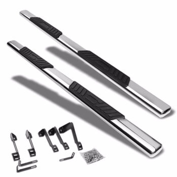 (Straight Oval Metal) Running Board Nerf Bar For 07-18 Silverado Sierra 1500/07-19 2500 3500 HD [Extended Cab]