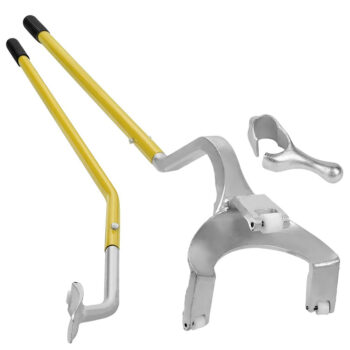 Yellow Heavy Duty 17.5" - 24.5" Tire Mount Demount Tool with Bead Keeper Tubless